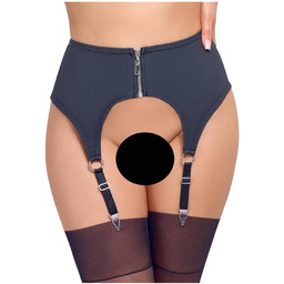 Cottelli - matowy pas do pończoch (czarny) -