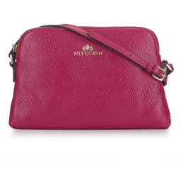 Damska listonoszka skórzana trapezowa wiśniowa