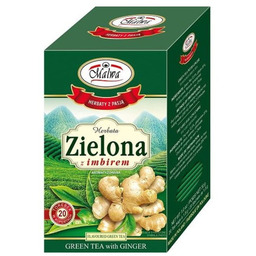 Malwa herbata Zielona z imbirem 20 torebek