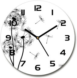 Zegar szklany okrągły Dmuchawce
