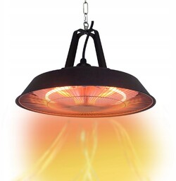 Lampa Grzewcza Diuna Wisząca Czarna Panel Grzewczy Podczerwień