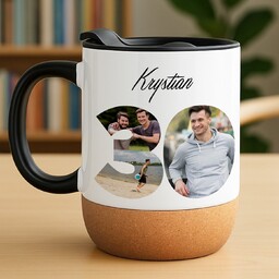 Kubek ceramiczny biały z przykrywką dla niego