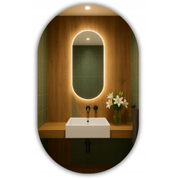 Lustro Owalne Led 80x120 Wodoszczelność IP65 Wieszane Pion