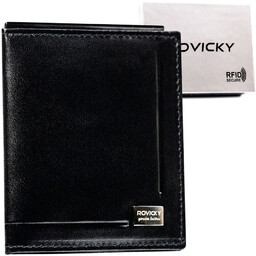 Banknotówka męska skórzana etui na karty Rovicky