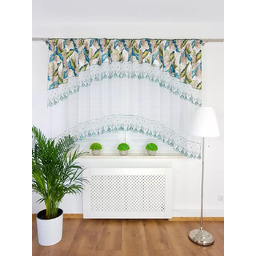 Krótka Firana Z Haftem Wzór Liście Firanki