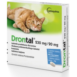 Drontal Cat 230mg/20mg 2 tabletki na odrobaczanie kota