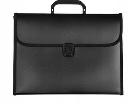 TECZKA HARMONIJKOWA Z RĄCZKĄ A4 12 PRZEGRÓDEK CZARNA