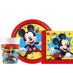 Zestaw Talerzyki + Kubeczki + Serwetki papierowe Mickey