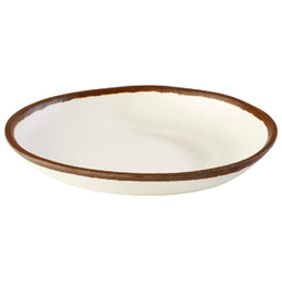 Talerz CROCKER, z melaminy, biało - brązowy, 20.5x3