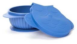 InnoGio Miseczka silikonowa z pokrywką sówka blue