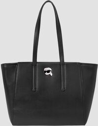 KARL LAGERFELD Czarna shopperka Leather Tote Pin