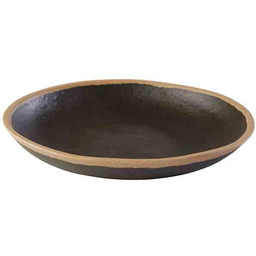 Talerz CROCKER, z melaminy, czarno - brązowy, 20.5x3