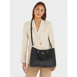 Torebka Tommy Hilfiger Th Emblem Satchel AW0AW15177 Czarny