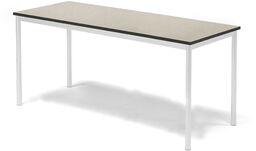 Stół SONITUS, 1600x700x720 mm, linoleum jasnoszary, biały