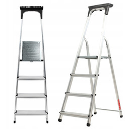 Drabina Aluminiowa Domowa 4 Stopniowa Składana Półka 125kg