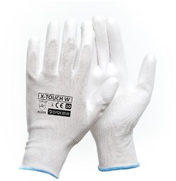 RĘKAWICE OCHRONNE POWLEKANE PU X-TOUCH WHITE; BIAŁY