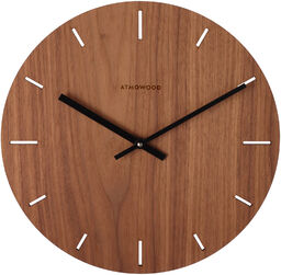 Zegar indeksowy ATMOWOOD z orzecha włoskiego 34 cm