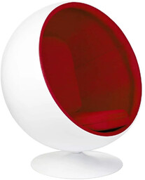 Fotel BALL biało-czerwony - włókno szklane, wełna JH-066.CZERWONY