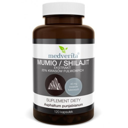 Mumio Shilajit Ekstrakt 20% Kwasów Fulwowych, Medverita, 120