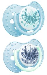 LOVI Smoczek silikonowy dynamiczny Tie Dye niebieski 0-3m,