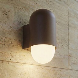 Zewnętrzna Lampa Lindby, Pilva, ściemnialny, brąz rdzawy, balkon,