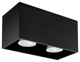 Plafon QUAD MAXI Czarny - Sollux