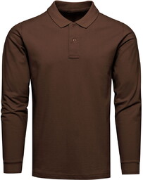 Longsleeve polo premium brązowy Recea