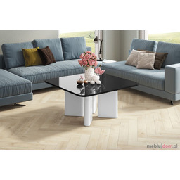 Ława DIVERSO Połysk Hubertus Czarno-biały