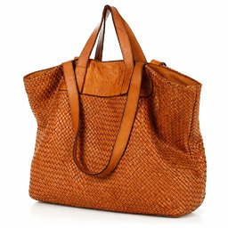 Torba damska pleciona shopper & shoulder leather bag