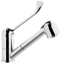 MONOLITH Bateria umywalkowa z prysznicem i dźwignią łokciową