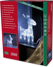 Konstsmide Renifer akrylowy LED, 32 diody w kolorze