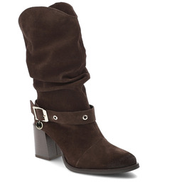 Karino Brązowe Kowbojki Stylowe Buty Damskie Na Obcasie