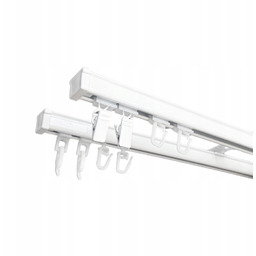 Karnisz Sufitowy Szyna Sufitowa Aluminiowa Podwójna Mms biała