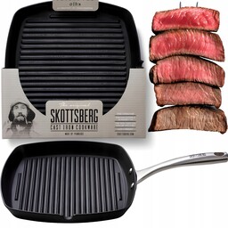 Patelnia Grillowa Żeliwna Na Ognisko Nonstick Skottsberg Cast