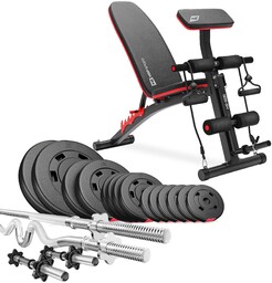 Zestaw kulturystyczny Premium 66kg z ławką HS-1035