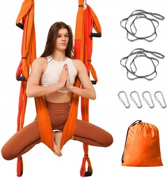 Szarfa Akrobatyczna Chusta Aerial Silk Wielofunkcyjna 220cm Pomarańczowy
