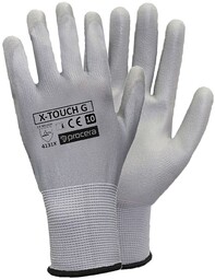 RĘKAWICE OCHRONNE POWLEKANE PU X-TOUCH GRAY; SZARY