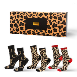 Skarpetki damskie SOXO Leopard classic w opakowaniu -