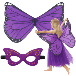 Skrzydła Motyla Wróżki Elfa Peleryna Maska Strój