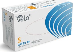 VELO Rękawiczki rękawice lateksowe bezpudrowe S 100szt