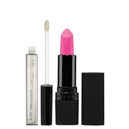 Avon Zestaw Szminka Electric Pink +Błyszczyk Clear