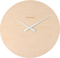 Zegar ATMOWOOD z drewna brzozowego 50 cm białe