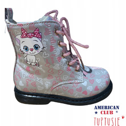 Glany ocieplane dziewczęce American Club Grey we r.28