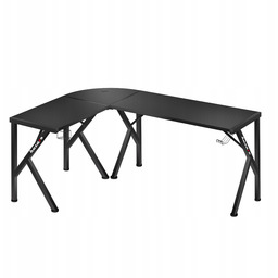 Biurko narożne gamingowe Huzaro czarne komputerowe młodzieżowe