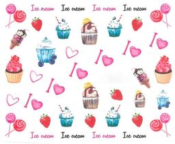 Naklejki wodne do paznokci słodycze BN-824