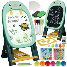TABLICA DWUSTRONNA KREDOWA MAGNETYCZNA EDUKACYJNA DLA DZIECI STOJĄCA