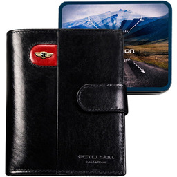 Peterson skórzany portfel męski duży XXL czarny biznesowy