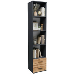 Edinos Wysoki regał słupek z 2 szufladami grafit