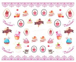 Naklejki wodne do paznokci słodycze BN-826