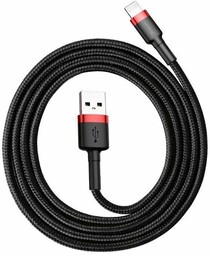 Kabel 50cm Baseus Cafule Lightning USB 2,4A (czarno-czerwony)